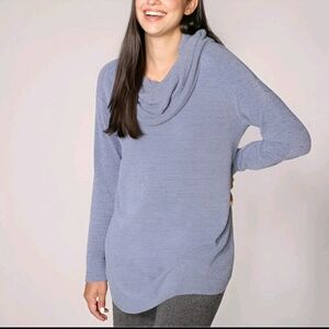 Barefoot Dreams Womens CozyChic Ultra Lite Knit Cowl Neck Tunic Sweater Size L